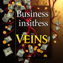 A captivating book cover design for the title 'Business in the Veins'