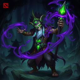 Witch Doctor from Dota 2 casting a spell on the battlefield