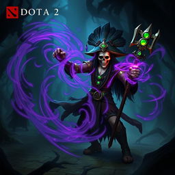 Witch Doctor from Dota 2 casting a spell on the battlefield