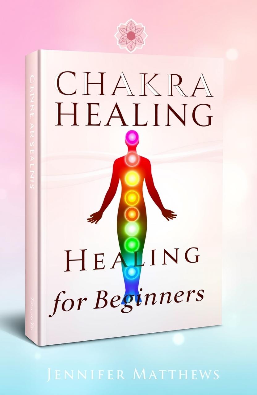 A metaphysical book cover for "Chakra Healing for Beginners" by Jennifer Matthews