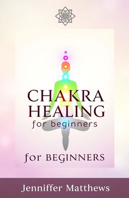 A metaphysical book cover for "Chakra Healing for Beginners" by Jennifer Matthews