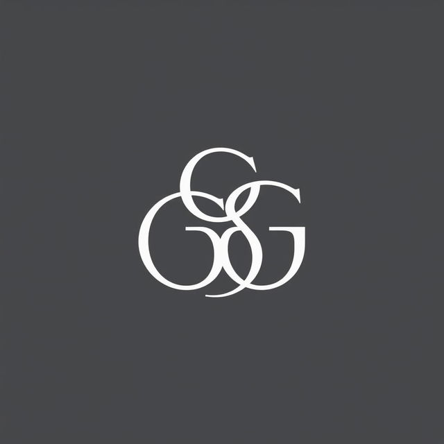 A monogram design featuring the letters GG intertwined in a sleek, minimalist serif font