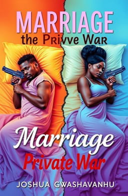 A vibrant and colorful novel cover for the book titled 'Marriage the Private War'