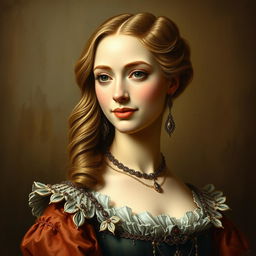 An elegant and detailed portrait of a woman from the Italian Renaissance, exuding grace and sophistication