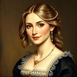 An elegant and detailed portrait of a woman from the Italian Renaissance, exuding grace and sophistication