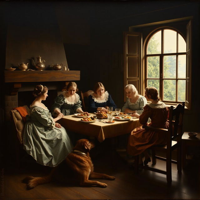 A 17th-century Dutch genre painting depicting a lively domestic scene