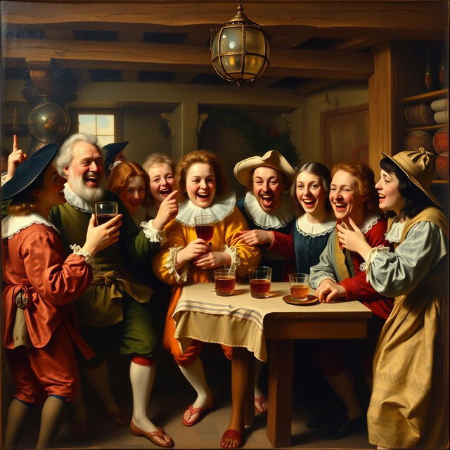 A 17th-century Dutch genre painting in the style of Frans Hals, showcasing a lively and spirited scene