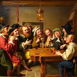 A 17th-century Dutch genre painting in the style of Frans Hals, showcasing a lively and spirited scene