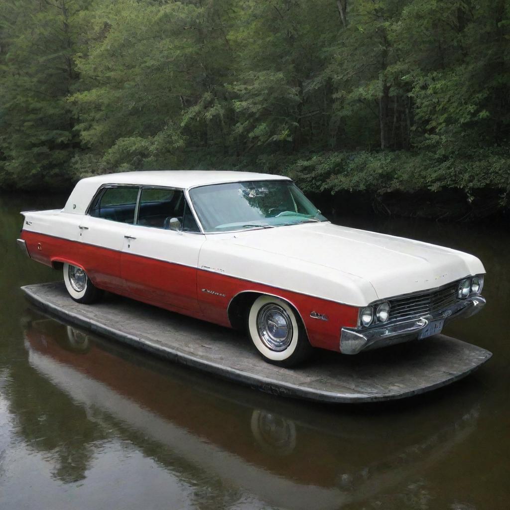 Boat combined with Oldsmobile