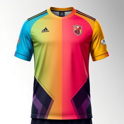 A modern football jersey featuring sleek designs, vibrant colors, and futuristic patterns