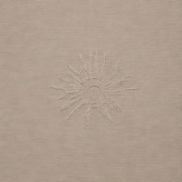 A minimalistic interpretation of T'boli t'nalak cloth, illustrating a sun and moon symbol using light hues. Capture the unique weaving patterns while keeping the design subdued for an elegant look.