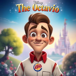 A Disney-themed poster featuring an animated man in a Burger King uniform