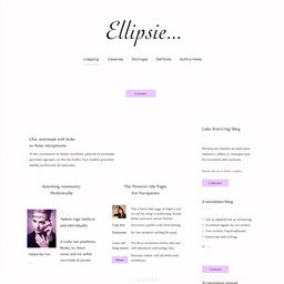 A visual concept for the homepage of an author's website called 'Ellipsis