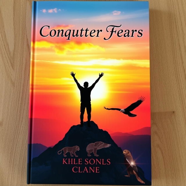 A captivating book cover featuring an abstract representation of conquering fears