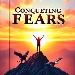 A captivating book cover featuring an abstract representation of conquering fears