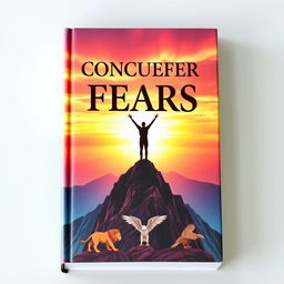 A captivating book cover featuring an abstract representation of conquering fears