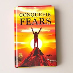 A captivating book cover featuring an abstract representation of conquering fears