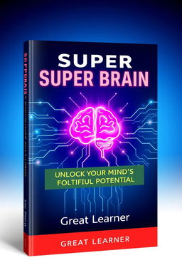 A captivating book cover for 'Super Brain: Unlock Your Mind’s Full Potential' by Great Learner