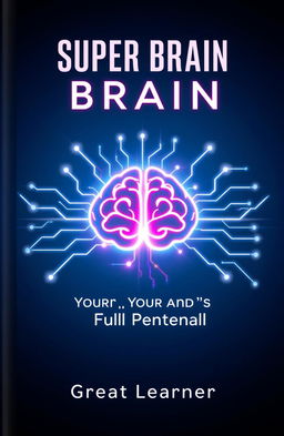 A captivating book cover for 'Super Brain: Unlock Your Mind’s Full Potential' by Great Learner