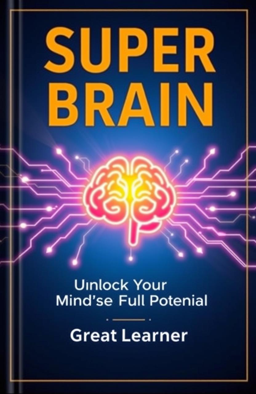 A captivating book cover for 'Super Brain: Unlock Your Mind’s Full Potential' by Great Learner