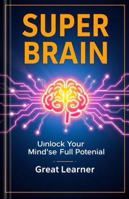 A captivating book cover for 'Super Brain: Unlock Your Mind’s Full Potential' by Great Learner