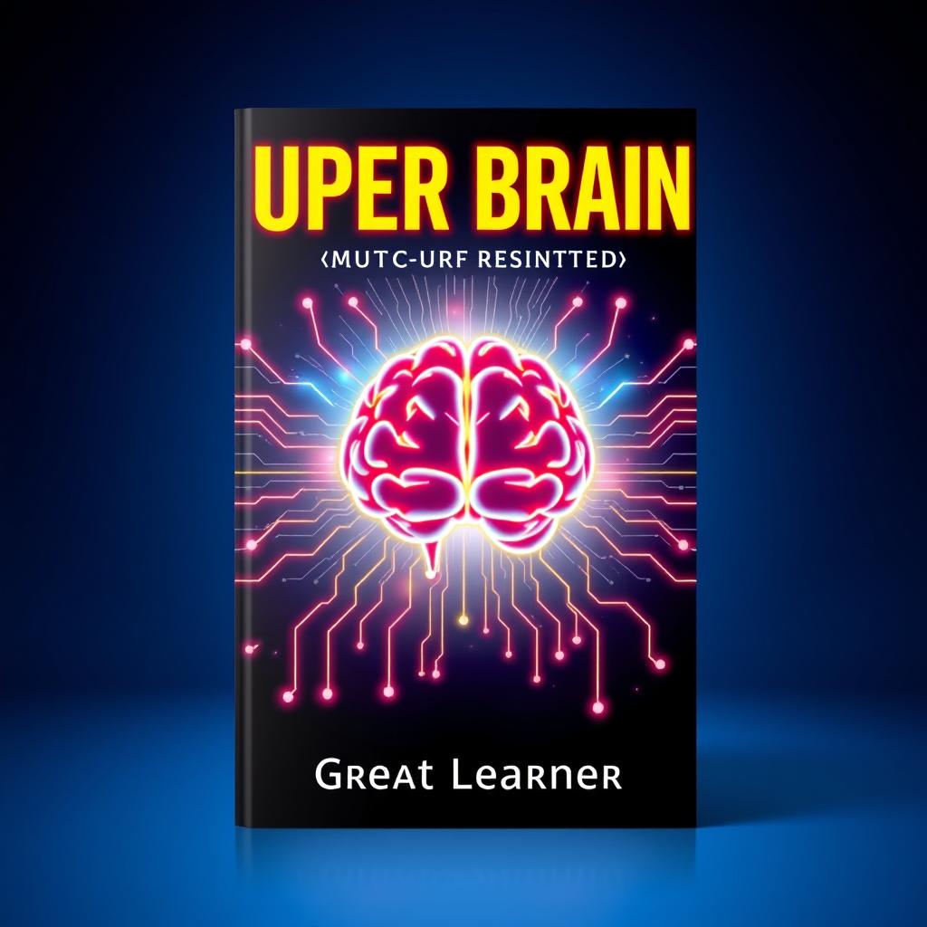 A captivating book cover for 'Super Brain: Unlock Your Mind’s Full Potential' by Great Learner