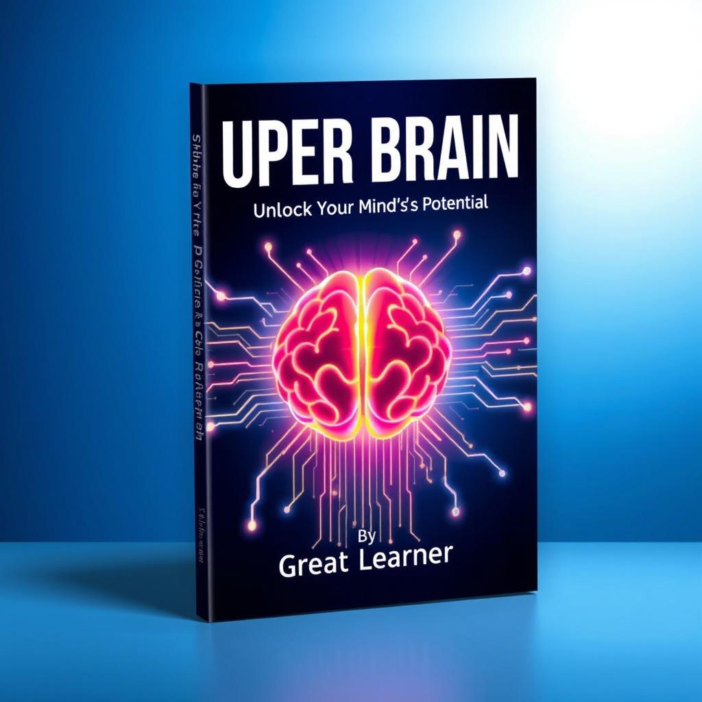 A captivating book cover for 'Super Brain: Unlock Your Mind’s Full Potential' by Great Learner