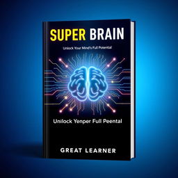 A captivating book cover for 'Super Brain: Unlock Your Mind’s Full Potential' by Great Learner