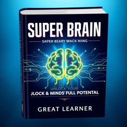 A captivating book cover for 'Super Brain: Unlock Your Mind’s Full Potential' by Great Learner