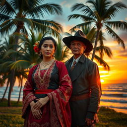 A forbidden love between a traditional Acehnese woman and a Dutch man, set in a lush, tropical Aceh landscape