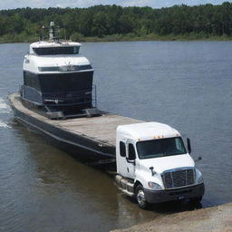 Boat combined with Freightliner