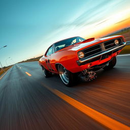 A customized Dodge Charger inspired by the iconic "General Lee" from the TV show with a street machine transformation