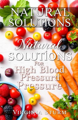 A non-fiction book cover for 'Natural Solutions For High Blood Pressure' by Virginia Sturm