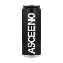 A full view of a soda can with vertical white "ASCEND" lettering on the can