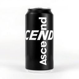 A full view of a soda can with vertical white "ASCEND" lettering on the can