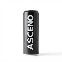 A full view of a soda can with vertical white "ASCEND" lettering on the can