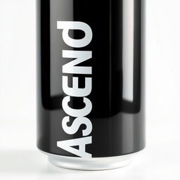 A full view of a soda can with vertical white "ASCEND" lettering on the can