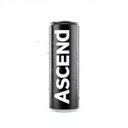 3D render of a soda can featuring a vertical white "ASCEND" lettering