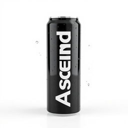 3D render of a soda can featuring a vertical white "ASCEND" lettering