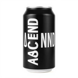 Full view of a soda can featuring vertical white "ASCEND" lettering in a sans-serif font