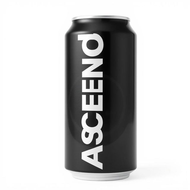 Full view of a soda can featuring vertical white "ASCEND" lettering in a sans-serif font