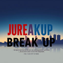 A stylish and eye-catching movie title design for 'Just Breakup', featuring bold and modern typography that captures the emotions of heartbreak and independence