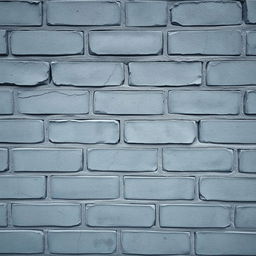 A gray brick wall featuring scattered cracks and cool-toned shades, depicted in a stylized, non-realistic manner