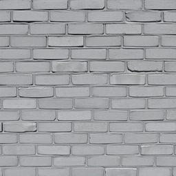 A gray brick wall featuring scattered cracks and cool-toned shades, depicted in a stylized, non-realistic manner