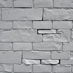 A gray brick wall featuring scattered cracks and cool-toned shades, depicted in a stylized, non-realistic manner