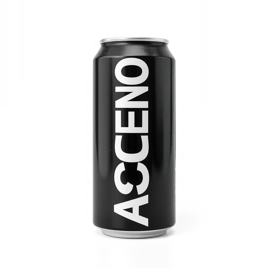 Full view of a soda can featuring vertical white "ASCEND" lettering in a sans-serif font