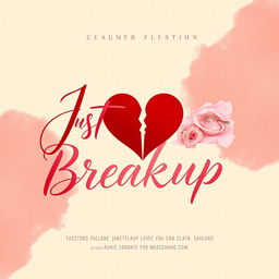 Visually striking movie title design for "Just Breakup" in modern calligraphy, combining elegance with a contemporary edge