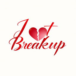 Visually striking movie title design for "Just Breakup" in modern calligraphy, combining elegance with a contemporary edge