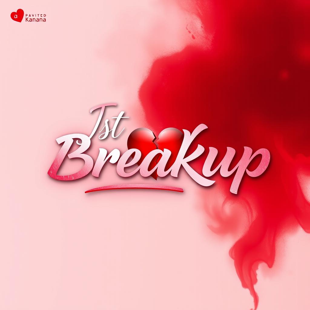 Visually striking movie title design for "Just Breakup" written in Kannada (ಜಸ್ಟ್ ಬ್ರೇಕಪ್) using modern calligraphy that blends elegance with a contemporary edge