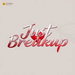 Visually striking movie title design for "Just Breakup" written in Kannada script (ಜസ്റ്റ് ಬ್ರೇಕಪ್) using modern calligraphy that merges elegance with a contemporary edge